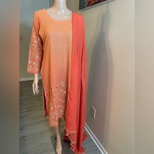 Pakistani 3pc Personalized & Customized Embroidered Shalwar Kameez Stitched